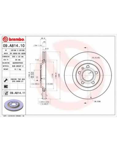 Pastillas de freno traseras BREMBO 09.A814.11 - AUDI A4 Avant