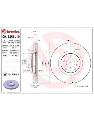 Pastillas de freno delanteras BREMBO 09.B266.11 - INFINITI M