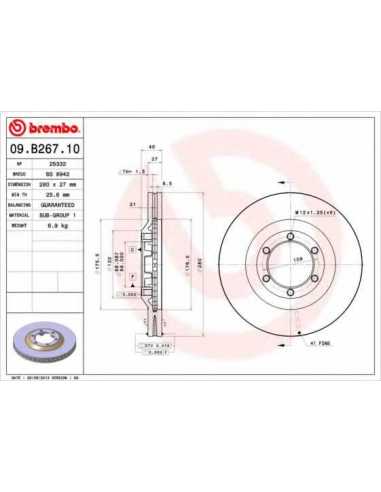 Pastillas de freno delanteras BREMBO 09.B267.10 - ISUZU D-MAX