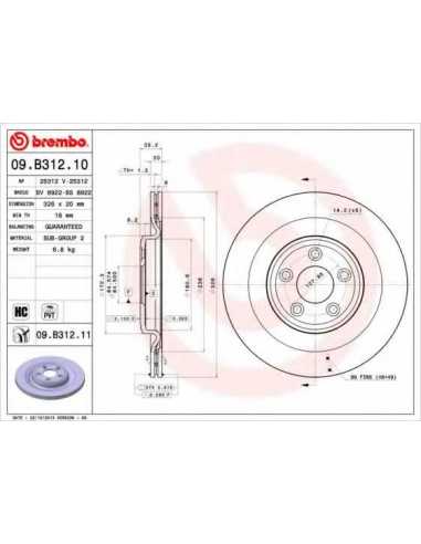 Pastillas de freno traseras BREMBO 09.B312.11 - JAGUAR XF SPORTBRAKE