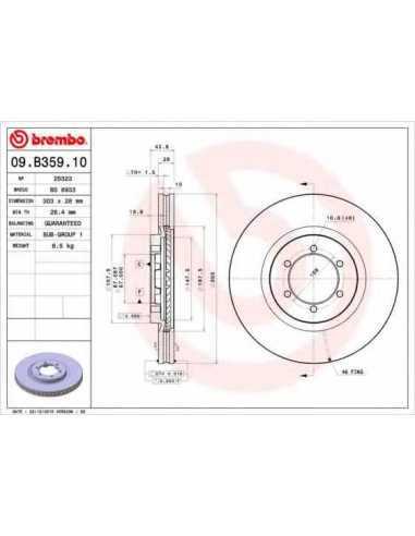 Pastillas de freno delanteras BREMBO 09.B359.10 - HYUNDAI TERRACAN