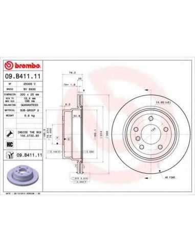 Pastillas de freno traseras BREMBO 09.B411.11 - BMW 1 Coupé