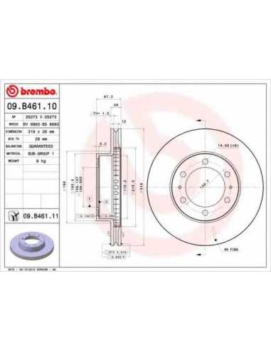 Pastillas de freno delanteras BREMBO 09.B461.10 - TOYOTA LAND CRUISER PRADO