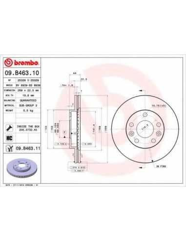 Pastillas de freno delanteras BREMBO 09.B463.10 - DACIA DUSTER