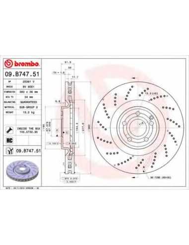 Pastillas de freno delanteras BREMBO 09.B747.51 - MERCEDES-BENZ CLS Shooting Brake