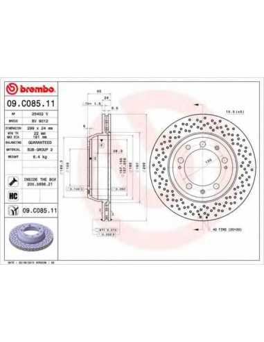 Pastillas de freno traseras BREMBO 09.C085.11 - PORSCHE 911 Descapotable