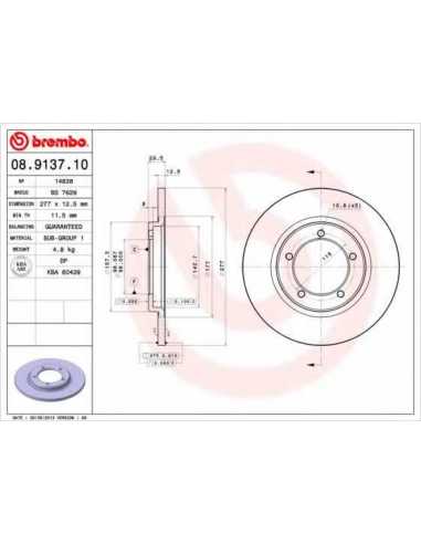 Pastillas de freno delanteras BREMBO 08.9137.10 - DAIHATSU SPORTRAK