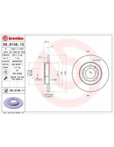 Pastillas de freno traseras BREMBO 08.9148.11 - VW JETTA IV Wagon