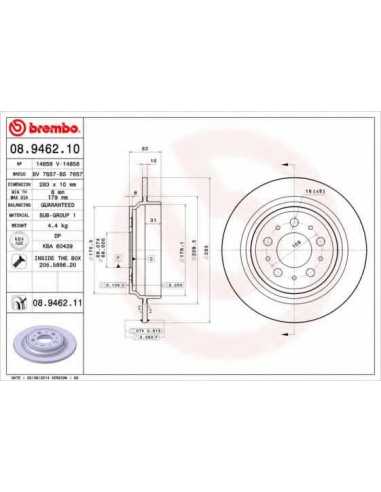 Pastillas de freno traseras BREMBO 08.9462.11 - VOLVO S70 Sedán