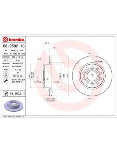 Pastillas de freno traseras BREMBO 08.9502.11 - VW RABBIT V