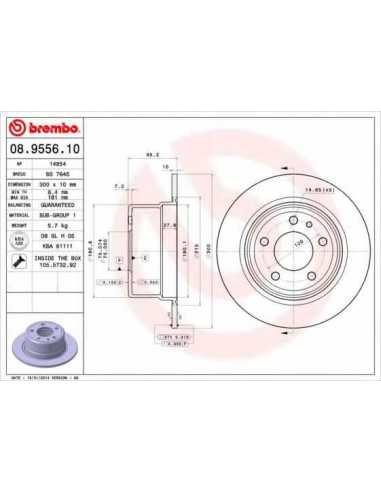 Pastillas de freno traseras BREMBO 08.9556.10 - BMW 5 Touring