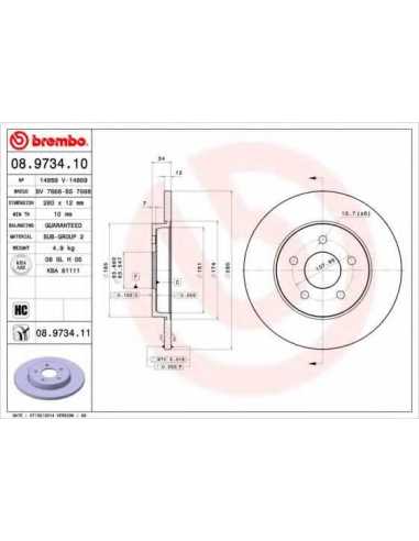 Pastillas de freno traseras BREMBO 08.9734.11 - JAGUAR X-TYPE Sedán