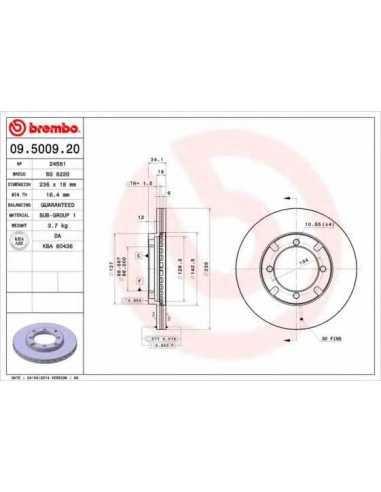 Pastillas de freno delanteras BREMBO 09.5009.20 - MITSUBISHI LANCER Mk IV