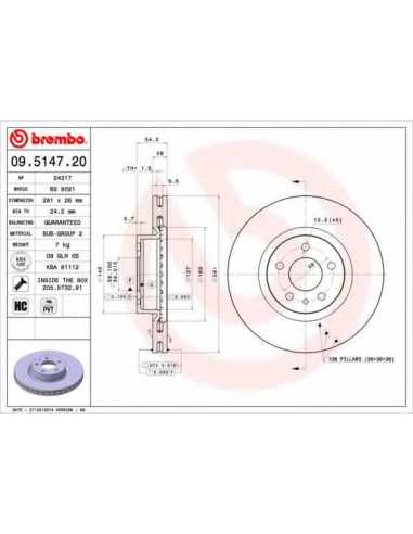 Pastillas de freno delanteras BREMBO 09.5147.20 - LANCIA DELTA  