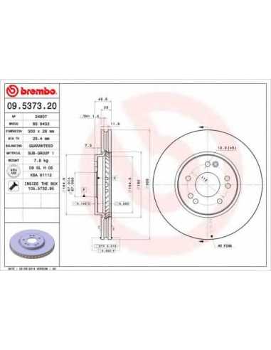 Pastillas de freno delanteras BREMBO 09.5373.20 - MERCEDES-BENZ SL