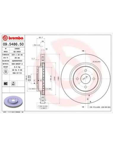 Pastillas de freno delanteras BREMBO 09.5486.50 - FORD FOCUS