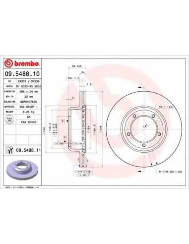 Pastillas de freno delanteras BREMBO 09.5488.10 - LAND ROVER DEFENDER Caja/Chasis
