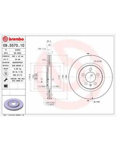 Pastillas de freno delanteras BREMBO 09.5570.10 - SEAT TOLEDO  