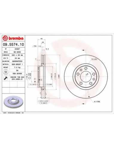 Pastillas de freno delanteras BREMBO 09.5574.10 - CITROËN XM
