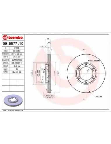 Pastillas de freno delanteras BREMBO 09.5577.10 - OPEL FRONTERA A