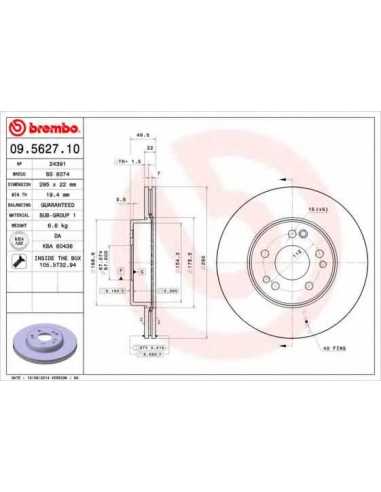 Pastillas de freno delanteras BREMBO 09.5627.10 - MERCEDES-BENZ COUPE