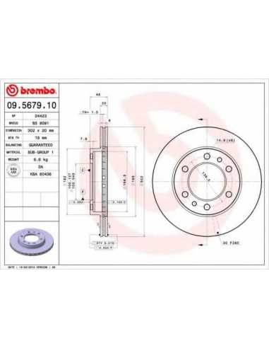 Pastillas de freno delanteras BREMBO 09.5679.10 - TOYOTA BANDEIRANTE Pick-up