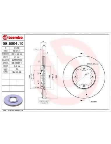 Pastillas de freno delanteras BREMBO 09.5804.10 - HONDA ACCORD Mk IV