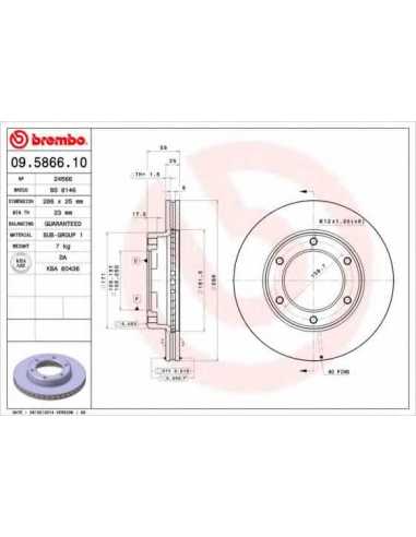 Pastillas de freno delanteras BREMBO 09.5866.10 - TOYOTA LAND CRUISER