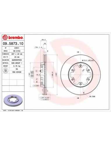 Pastillas de freno delanteras BREMBO 09.5873.10 - NISSAN NAVARA Pick-up