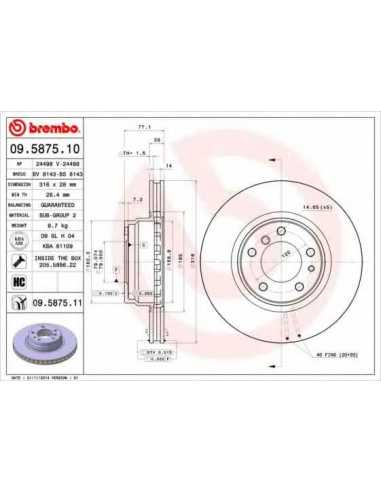 Pastillas de freno delanteras BREMBO 09.5875.10 - BMW 7 Sedán