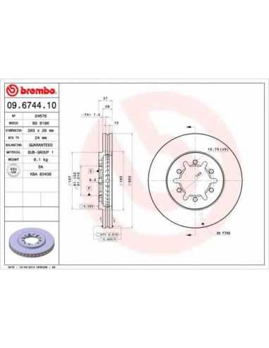 Pastillas de freno delanteras BREMBO 09.6744.10 - NISSAN CARAVAN Autobús