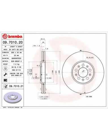 Pastillas de freno delanteras BREMBO 09.7010.20 - AUDI A1