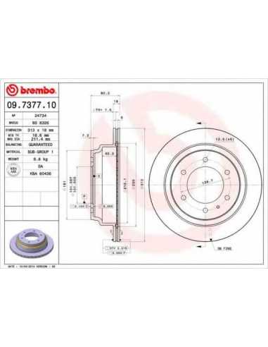 Pastillas de freno traseras BREMBO 09.7377.10 - ISUZU TROOPER Todo terreno