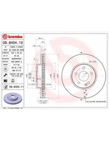 Pastillas de freno delanteras BREMBO 09.8404.10 - MERCEDES-BENZ V-CLASS