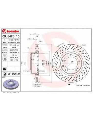 Pastillas de freno delanteras BREMBO 09.8420.10 - PORSCHE 911 Targa