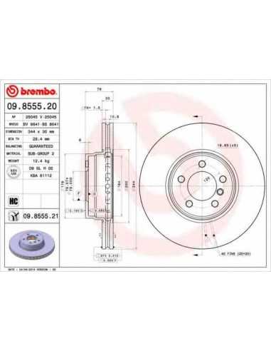Pastillas de freno delanteras BREMBO 09.8555.20 - LAND ROVER RANGE ROVER Mk III
