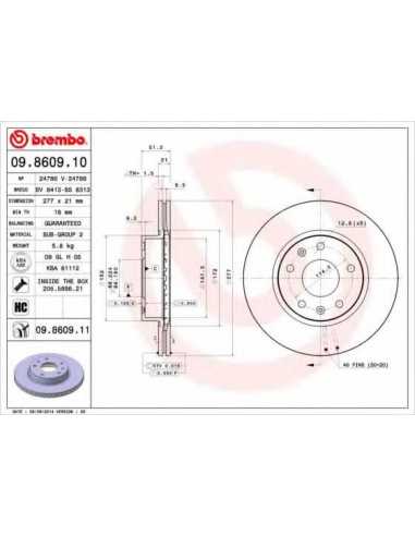 Pastillas de freno delanteras BREMBO 09.8609.10 - LAND ROVER FREELANDER Soft Top
