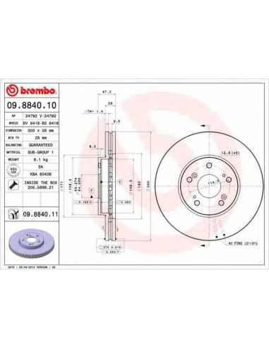 Pastillas de freno delanteras BREMBO 09.8840.11 - ACURA TL