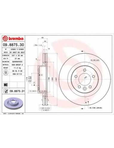 Pastillas de freno delanteras BREMBO 09.8875.30 - LAND ROVER RANGE ROVER SPORT