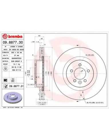 Pastillas de freno delanteras BREMBO 09.8877.31 - LAND ROVER RANGE ROVER SPORT