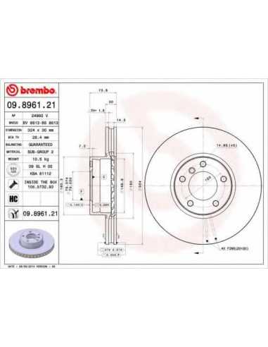 Pastillas de freno delanteras BREMBO 09.8961.21 - BMW 5 Touring