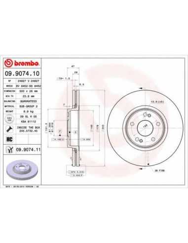 Pastillas de freno delanteras BREMBO 09.9074.10 - RENAULT LAGUNA II