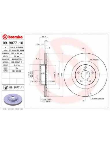 Pastillas de freno delanteras BREMBO 09.9077.10 - SUBARU IMPREZA Ranchera familiar