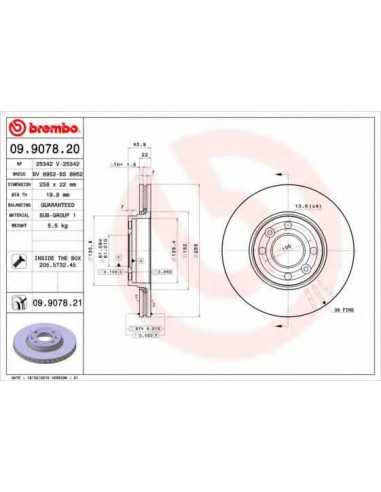 Pastillas de freno delanteras BREMBO 09.9078.21 - RENAULT KANGOO / GRAND KANGOO