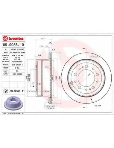 Pastillas de freno traseras BREMBO 09.9086.10 - TOYOTA PRADO