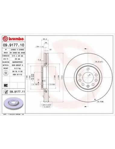 Pastillas de freno delanteras BREMBO 09.9177.10 - OPEL VECTRA C GTS