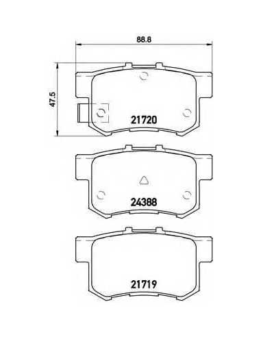 Pastillas de freno traseras BREMBO P 79 027 - FIAT SEDICI