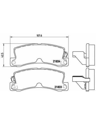 Pastillas de freno traseras BREMBO P 83 015 - TOYOTA AVENSIS Station Wagon