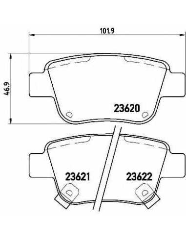 Pastillas de freno traseras BREMBO P 83 047 - TOYOTA ESTIMA