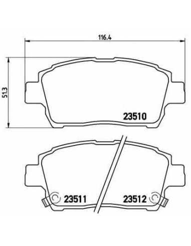 Pastillas de freno delanteras BREMBO P 83 051 - TOYOTA ECHO VERSO